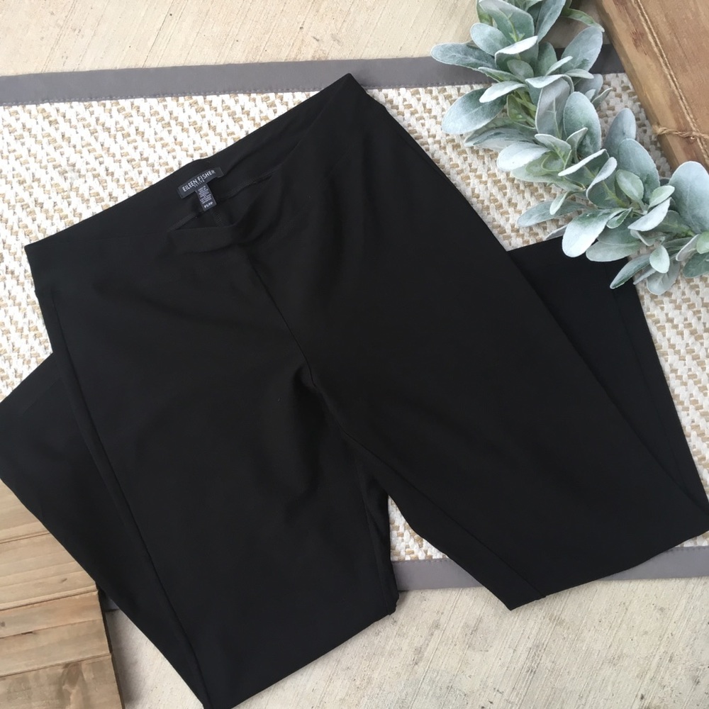 Eileen Fisher Crepe Black Leggings Small Petite